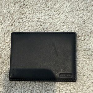 Coach Black Leather Card Holder